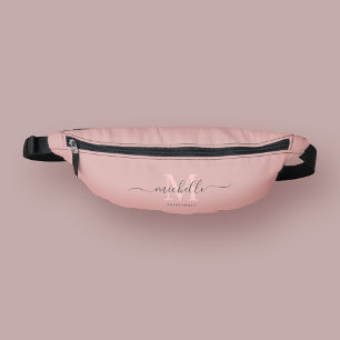 Bridesmaid Bachelorette Bridal Monogram Pink Bum Bags