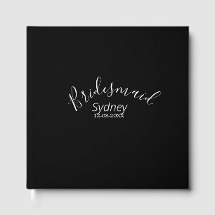 Bridesmaid bachelorette party add name modern guest book