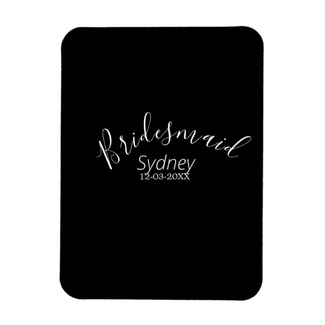 Bridesmaid bachelorette party add name modern  magnet (Vertical)