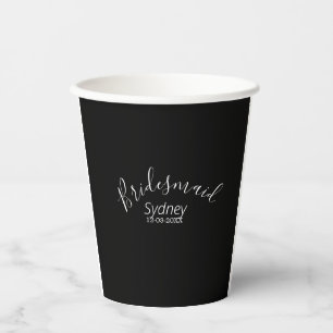 Bridesmaid bachelorette party add name modern  paper cups