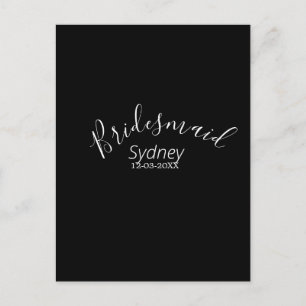 Bridesmaid bachelorette party add name modern  postcard