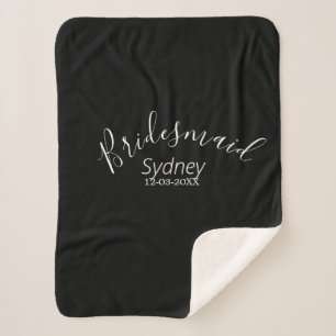 Bridesmaid bachelorette party add name modern  sherpa blanket
