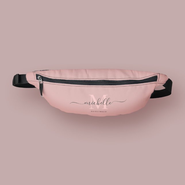 Bridesmaid Bachelorette Party Monogram Pink Bum Bags (Bridesmaid Bachelorette Bridal Monogram Pink Fanny Pack
)