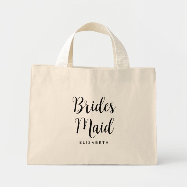 Bridesmaid Bachelorette Template Womens Modern Mini Tote Bag (Front)