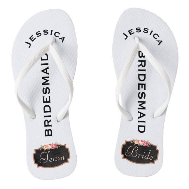 Bridesmaid Beach Wedding | Team Bride Jandals (Footbed)