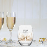 Bridesmaid beige cream bow<br><div class="desc">Decorated with a girly beige,  cream coloured bow.  Personalise and add your bridesmaid's name.   Black handwritten style script.</div>
