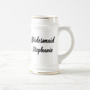 Bridesmaid Black Elegant Script Gifts Weddings Beer Stein