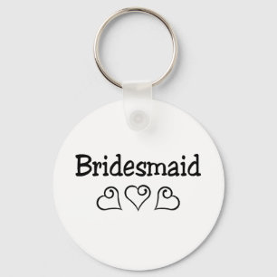 Bridesmaid Black Hearts Key Ring