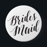 Bridesmaid Black Script Button<br><div class="desc"></div>