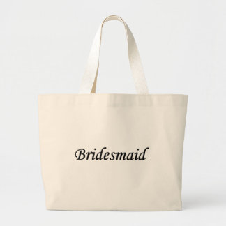Bridesmaid Black w Grey Large Tote Bag