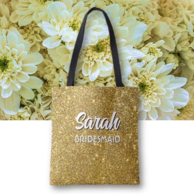 Bridesmaid Bling! Custom cute Wedding attendant Tote Bag (Creator Uploaded)