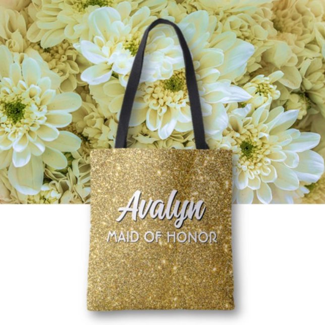 Bridesmaid Bling! Custom cute Wedding attendant Tote Bag (Creator Uploaded)