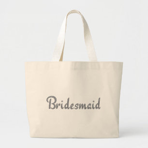 Bridesmaid bling design large tote bag