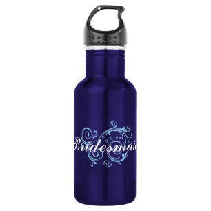 Bridesmaid, Blue Scroll 532 Ml Water Bottle