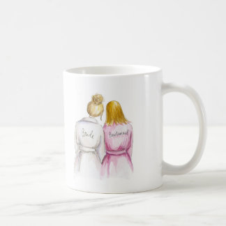 Bridesmaid? Br Bun Bride Dk Bl Long Maid Coffee Mug