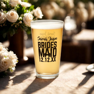 Bridesmaid Bridal Party Wedding Glass