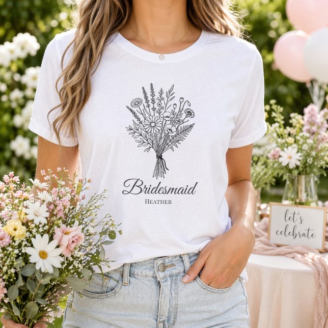 Bridesmaid Bridal Party Wildflower Name Tri-Blend Shirt (Creator Uploaded)