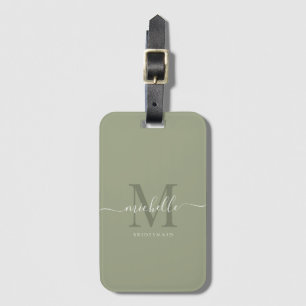 Bridesmaid Bridal Script Bachelorette Sage Luggage Tag