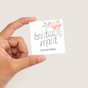 Bridesmaid Bridal Shower 15 Cm Square Badge