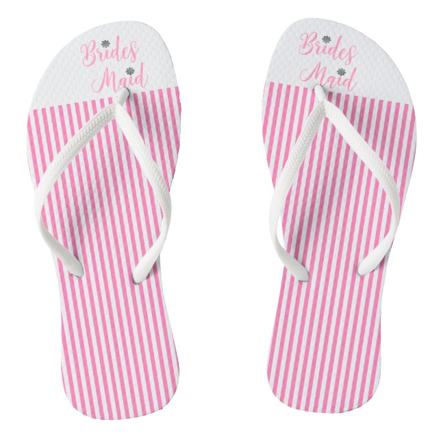 Bridesmaid, Bridal,Wedding, Pink Cute Jandals (Footbed)