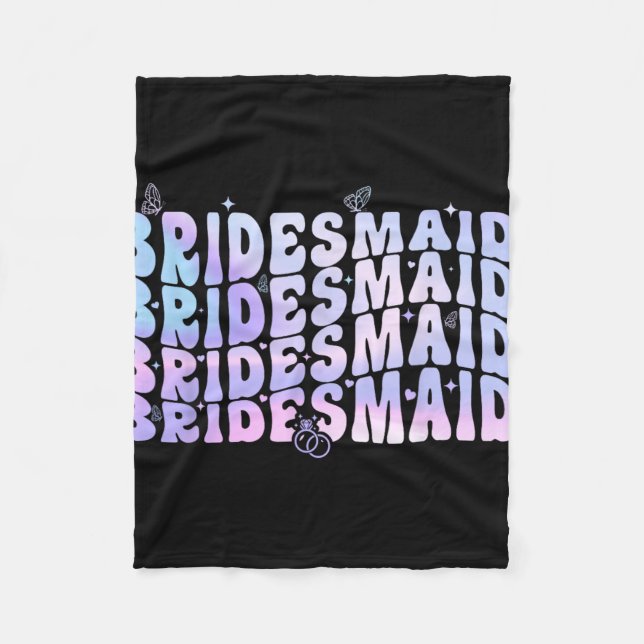 Bridesmaid Bride I Do Crew Groovy Bachelorette Par Fleece Blanket (Front)