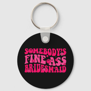 Bridesmaid Bride Squad Bridal Shower Groovy Bachel Key Ring