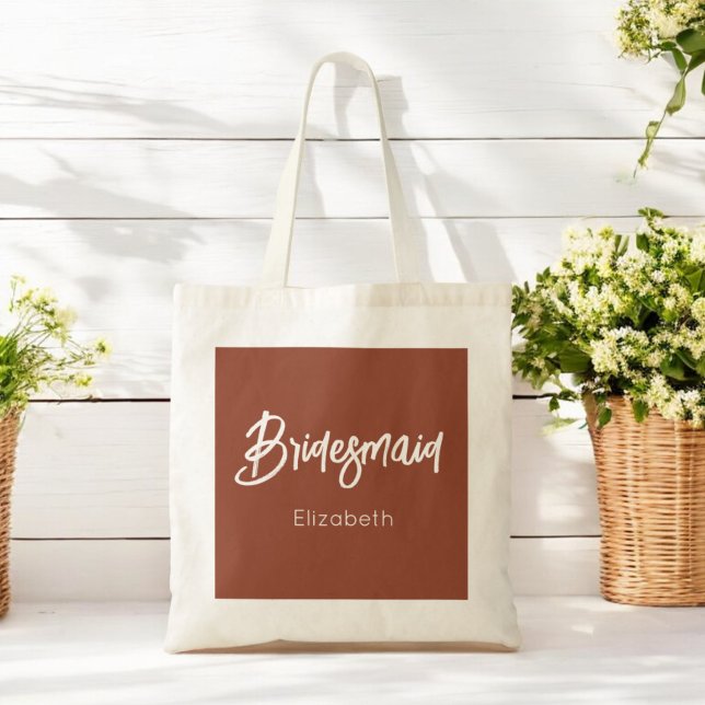 Bridesmaid Brown Terracotta Wedding Tote Bag (Creator Uploaded)