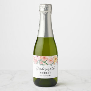 Bridesmaid Bubbly Bridal Party Proposal Sparkling Wine Label