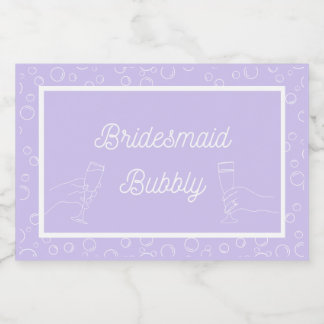 Bridesmaid Bubbly Mini Sparkling Wine Lab Label