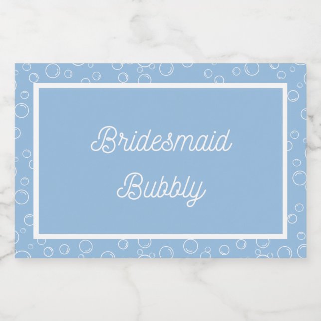 Bridesmaid Bubbly Mini Sparkling Wine Label (Single Label)