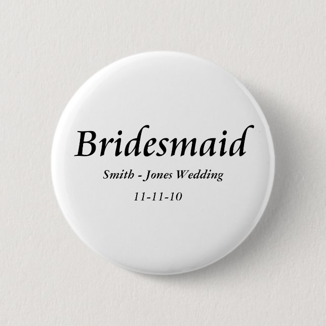 Bridesmaid Button (Front)