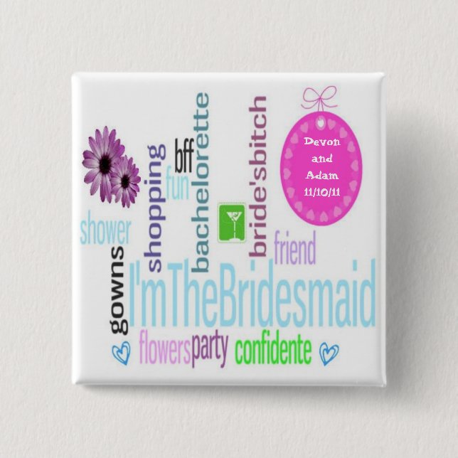 Bridesmaid Button (Front)