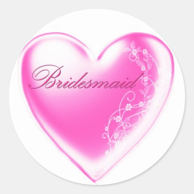 Bridesmaid Classic Round Sticker (Front)