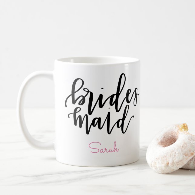 Bridesmaid Coffee Mug - Personalise Name (With Donut)