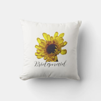 Bridesmaid Custom Golden Yellow Floral Weddings Cushion