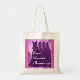 Bridesmaid Custom Name Lace and Dresses V11 Tote Bag