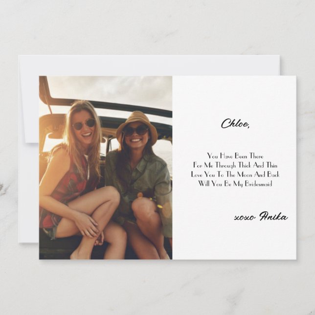 BRIDESMAID CUSTOM PROPOSAL CARD TEMPLATE (Front)