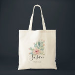 Bridesmaid Custom Watercolor Cactus Wedding Tote Bag<br><div class="desc">Bridesmaid Custom Watercolor Opuntia Prickly pears Cactus Wedding Tote Bag. Elegant script text design for the name and modern sans serif clean font for the second line text. A chic,  trendy and feminine design fully customisable,  perfect for weddings,  bride showers,  bachelorette party,  quincenera,  sweet 16,  baby shower.</div>