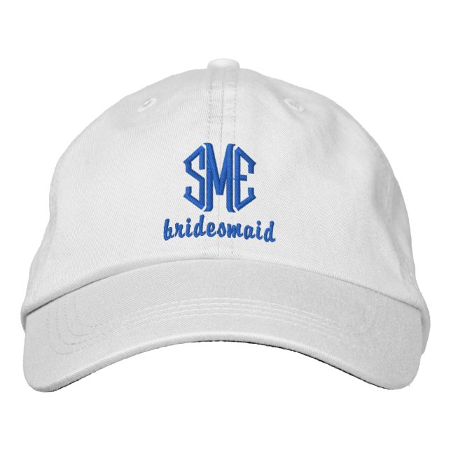 Bridesmaid Custom Wedding Monogrammed Baseball Cap (Front)