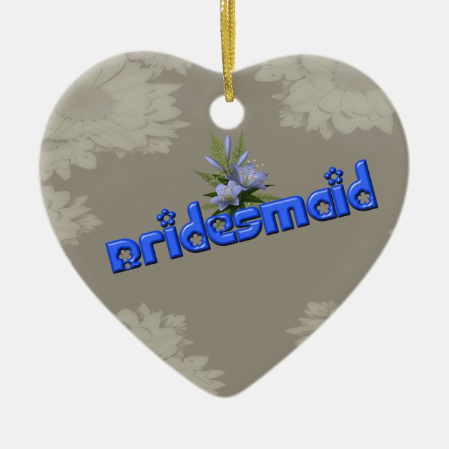 Bridesmaid Customisable Wedding Ornament (Front)