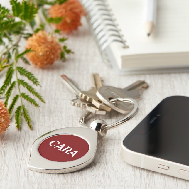 BRIDESMAID CUSTOMIZED NAME & TEXT SIMPLE STYLISH KEY RING (Side)