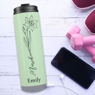 Bridesmaid Daffodil March Birth Month Flower  Thermal Tumbler