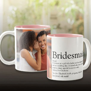 Bridesmaid Definition Photo Wedding Favour Two-Tone Coffee Mug