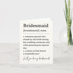 Bridesmaid Definition Proposal Card
