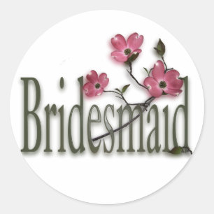 Bridesmaid/ Dogwood Wedding Classic Round Sticker