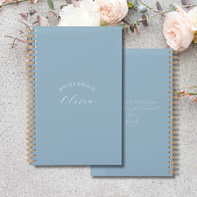 Bridesmaid Dusty Blue Personalised Wedding Planner (Creator Uploaded)