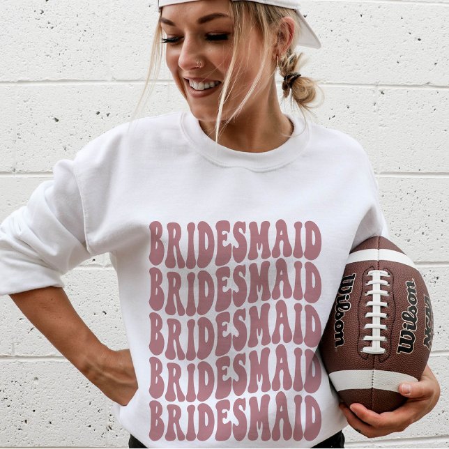 Bridesmaid Dusty Pink Custom Matching Bridal Party Sweatshirt (Creator Uploaded)