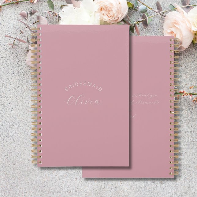 Bridesmaid Dusty Pink Personalised Wedding Planner (Creator Uploaded)