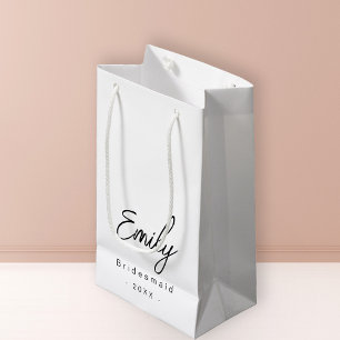 Bridesmaid Elegant Small Gift Bag   Black White
