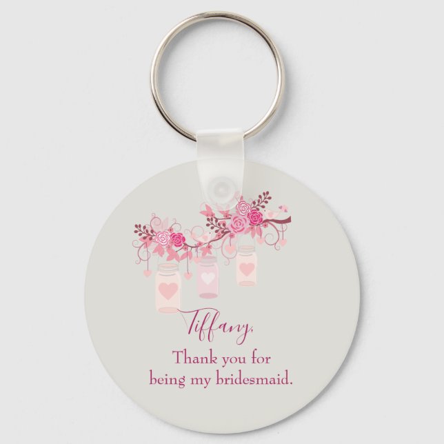 Bridesmaid Favour Gift Key Ring (Front)
